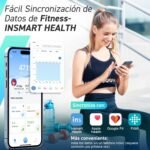 Báscula de Grasa Corporal Bluetooth, Báscula de Baño Digital INSMART con App Inteligente, 13 Monitores de Composición Corporal, para Android e iOS, 180 kg Negro (Azul Marino)