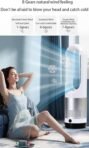 Ventilador Torre Circulación Aire Frío Caliente Control Remoto Pantalla LED Oscilación Temporizador 80° 8 Horas Velocidades Sin Aspas Ideal Dormitorio Cocina Oficina.