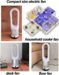 Ventilador Torre Circulación Aire Frío Caliente Control Remoto Pantalla LED Oscilación Temporizador 80° 8 Horas Velocidades Sin Aspas Ideal Dormitorio Cocina Oficina.