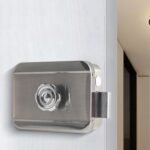 Cerradura de puerta de seguridad electrónica inteligente invisible con control remoto, negro