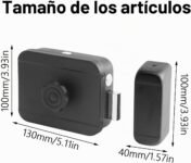 Cerradura de puerta de seguridad electrónica inteligente invisible con control remoto, negro
