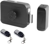 Cerradura de puerta de seguridad electrónica inteligente invisible con control remoto, negro