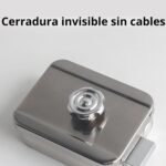 Cerradura de puerta de seguridad electrónica inteligente invisible con control remoto, negro