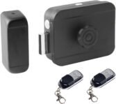 Cerradura de puerta de seguridad electrónica inteligente invisible con control remoto, negro