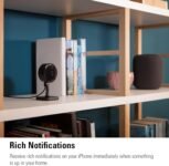 Eve Cam, Cámara Interior Inteligente, Resolución 1080p, Wi-Fi, Privacidad Total, Video Seguro HomeKit, Notificaciones en iPhone, Micrófono y Altavoz, Visión Nocturna, Instalación Flexible