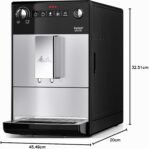 Melitta Purista F230-101, Cafetera Automática con Molinillo Silencioso, 15 Barras, Café en Grano, Limpieza Automática, Personalizable, Plata