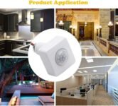 Greluma Sensor de movimiento infrarrojo del cuerpo PIR de 2 piezas CA 85-265 V (220 V), rango de detección de 12 m a 160 °, orificio de montaje de 10 mm