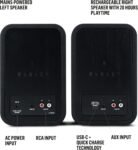Marley House of Get Together Duo Altavoces de Estantería – Altavoces Activos Bluetooth con Entrada AUX, Compatible con Tocadiscos y Vinilo, Alta Definición, Diseño Sostenible, Negro