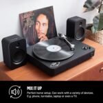 Marley House of Get Together Duo Altavoces de Estantería – Altavoces Activos Bluetooth con Entrada AUX, Compatible con Tocadiscos y Vinilo, Alta Definición, Diseño Sostenible, Negro