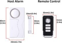 Alarma de puerta con 2 unidades de control remoto, ventana de seguridad inalámbrica para el hogar, sensor magnético de apertura, alerta antirrobo para seguridad del garaje del hogar