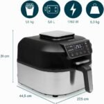 Princess 182092 – Freidora sin aceite 2 en 1 – 4 programas – Máx. 265 °C – Incluye Termómetro – 1760 W – Plata/Negro
