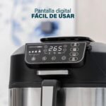 Princess 182092 – Freidora sin aceite 2 en 1 – 4 programas – Máx. 265 °C – Incluye Termómetro – 1760 W – Plata/Negro