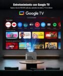 Magcubic Proyector 4K con Google TV Stick, Proyector Portátil 1080P Nativo 800ANSI con WiFi, Bluetooth, Corrección Trapezoidal Autofocus, Rotación 180°, Altavoces 15W Proyector HY450GT