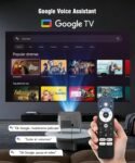Magcubic Proyector 4K con Google TV Stick, Proyector Portátil 1080P Nativo 800ANSI con WiFi, Bluetooth, Corrección Trapezoidal Autofocus, Rotación 180°, Altavoces 15W Proyector HY450GT