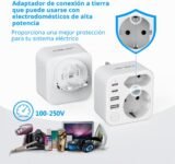 JSVER Adaptador de Enchufe para Reino Unido, Enchufe de Viaje con 2 USB A y 2 C, Adaptador de Enchufe de Viaje Tipo G para UE a Reino Unido, Irlanda, Malasia, Singapur, Hong Kong, Macao
