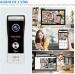 Cámara de timbre de puerta Visual 1080P con 7 pantallas táctiles (cable de 4 cables) intercomunicador de timbre de puerta Visual con detección de movimiento PIR