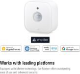 Eve Motion (Matter) – Sensor de Movimiento Inteligente con Sensor de Luz, Certificación de Resistencia al Agua IPX3, Activación Automática de Luces y Electrodomésticos, Rosca