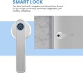 Cerradura de puerta inteligente, cerradura de puerta sin llave, teclado con manija, cerradura de puerta con huella dactilar y Control WiFi, aplicación Tuya