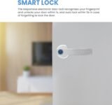 Cerradura de puerta inteligente, cerradura de puerta sin llave, teclado con manija, cerradura de puerta con huella dactilar y Control WiFi, aplicación Tuya
