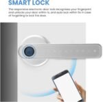 Cerradura de puerta inteligente, cerradura de puerta sin llave, teclado con manija, cerradura de puerta con huella dactilar y Control WiFi, aplicación Tuya