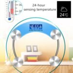 JINGYAN Básculas digitales Pantalla LCD Visión Nocturna Vidrio Templado Electrónica Báscula Corporal Digital Baño Gimnasio Báscula de Pesaje Inteligente (Azul)