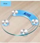 JINGYAN Básculas digitales Pantalla LCD Visión Nocturna Vidrio Templado Electrónica Báscula Corporal Digital Baño Gimnasio Báscula de Pesaje Inteligente (Azul)