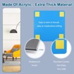 Adhesivo de pared acrílico de cuerpo completo grande y largo, adhesivo flexible sin marco para espejo para decoración del hogar y el baño (30x30cm, 4 unidades)