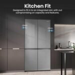 Hisense KitchenFit RQ768N4GVE Total No Frost – Frigorífico americano con múltiples puertas, vidrio plateado, clasificación E