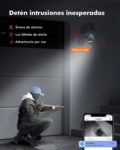 YESKANO Cámara de Vigilancia WiFi Exterior Inalámbrica 2K para Dos Zonas, Panel Solar con Batería, PTZ 360°, Visión Nocturna Color, PIR, Sin Suscripción (Blanco)