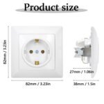 8 Piezas Enchufes Empotrables Enchufes de Pared Blancos Schuko 16A 250V Enchufes Empotrables Estándar de la UE para Uso en Interiores (82 mm x 82 mm)