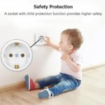 8 Piezas Enchufes Empotrables Enchufes de Pared Blancos Schuko 16A 250V Enchufes Empotrables Estándar de la UE para Uso en Interiores (82 mm x 82 mm)