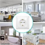8 Piezas Enchufes Empotrables Enchufes de Pared Blancos Schuko 16A 250V Enchufes Empotrables Estándar de la UE para Uso en Interiores (82 mm x 82 mm)