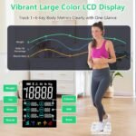 Báscula corporal inteligente, con 8 electrodos y sensores portátiles, báscula digital para grasa corporal, IMC y masa muscular, 25 analizadores de datos corporales de hasta 180 kg/400 lb