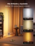 Govee RGBIC Lámpara de Pie, Luces LED Compatibles con Alexa y Matter, 152 cm Regulable 1725lm con Mando a Distancia y APP, Música Gratis, 82 Modos de Escena, Salón, Dormitorio y Cama, Gris