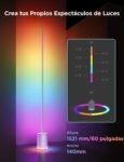 Govee RGBIC Lámpara de Pie, Luces LED Compatibles con Alexa y Matter, 152 cm Regulable 1725lm con Mando a Distancia y APP, Música Gratis, 82 Modos de Escena, Salón, Dormitorio y Cama, Gris