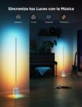 Govee RGBIC Lámpara de Pie, Luces LED Compatibles con Alexa y Matter, 152 cm Regulable 1725lm con Mando a Distancia y APP, Música Gratis, 82 Modos de Escena, Salón, Dormitorio y Cama, Gris