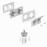 Conector hembra empotrable doble IP44, terminal enchufable, todo en uno, serie ET-1, blanco