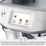 Sage – The Barista Touch Impress – Cafetera Express con Molinillo Integrado y Espumador de Leche Automático – Dosificación Inteligente y Cold Brew para Café en Grano – Almendra y Turrón