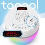 Altavoz Bluetooth Flotante para Piscina con Termómetro y Luz LED, IP68 Resistente al Agua, 8 Modos de Iluminación, Sonido Estéreo 360°, TWS, Alcance 25 m, Batería 2000 mAh