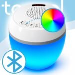 Altavoz Bluetooth Flotante para Piscina con Termómetro y Luz LED, IP68 Resistente al Agua, 8 Modos de Iluminación, Sonido Estéreo 360°, TWS, Alcance 25 m, Batería 2000 mAh