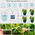 Landrip Sistema de riego DIY, kit de dispositivos de riego automático para vacaciones con manguera de 33 pies para flores, terraza, jardín o plantas en macetas
