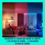 Bombilla LED inteligente WiZ A60 RGB E27, equivalente a 60 W, 2200-6500 K, 806 lm, regulable, compatible con Alexa, Google Assistant y Apple Home, paquete de 4