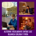 Bombilla LED inteligente WiZ A60 RGB E27, equivalente a 60 W, 2200-6500 K, 806 lm, regulable, compatible con Alexa, Google Assistant y Apple Home, paquete de 4