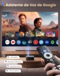 Proyector 4K【1500 ANSI/Google TV/Netflix Ready】 Proyector WiMiUS Full HD 1080P Nativo, Enfoque Automático/Keystone, WiFi 6 y Bluetooth 5.2, Proyector con Control de Voz en Casa/Exterior