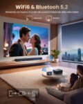 Proyector 4K【1500 ANSI/Google TV/Netflix Ready】 Proyector WiMiUS Full HD 1080P Nativo, Enfoque Automático/Keystone, WiFi 6 y Bluetooth 5.2, Proyector con Control de Voz en Casa/Exterior