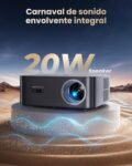 Proyector 4K【1500 ANSI/Google TV/Netflix Ready】 Proyector WiMiUS Full HD 1080P Nativo, Enfoque Automático/Keystone, WiFi 6 y Bluetooth 5.2, Proyector con Control de Voz en Casa/Exterior