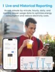 Meross EM06P Medidor Inteligente Trifásico, Medidor de Energía Wi-Fi 6 Canales para Paneles Solares, Fotovoltaico, Home Assistant, Inyección Cero, Monitoreo en Tiempo Real, Nube Libre