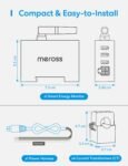 Meross EM06P Medidor Inteligente Trifásico, Medidor de Energía Wi-Fi 6 Canales para Paneles Solares, Fotovoltaico, Home Assistant, Inyección Cero, Monitoreo en Tiempo Real, Nube Libre