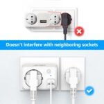 Ladron Toma USB 4000W, Cargador USB JSVER de 2 Puertos con 1 Toma de CA, Enchufe de Pared Múltiple con Interruptor para Móvil, Tableta, Adecuado para Hogar, Cocina y Oficina-Blanco