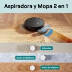 SereneLife Robot Aspirador y Trapeador Automático Inteligente, Control por App, 3 Modos de Limpieza, Autocarga, Succión de 700Pa, Ideal para Pelos de Mascotas, Alfombras y Pisos Duros